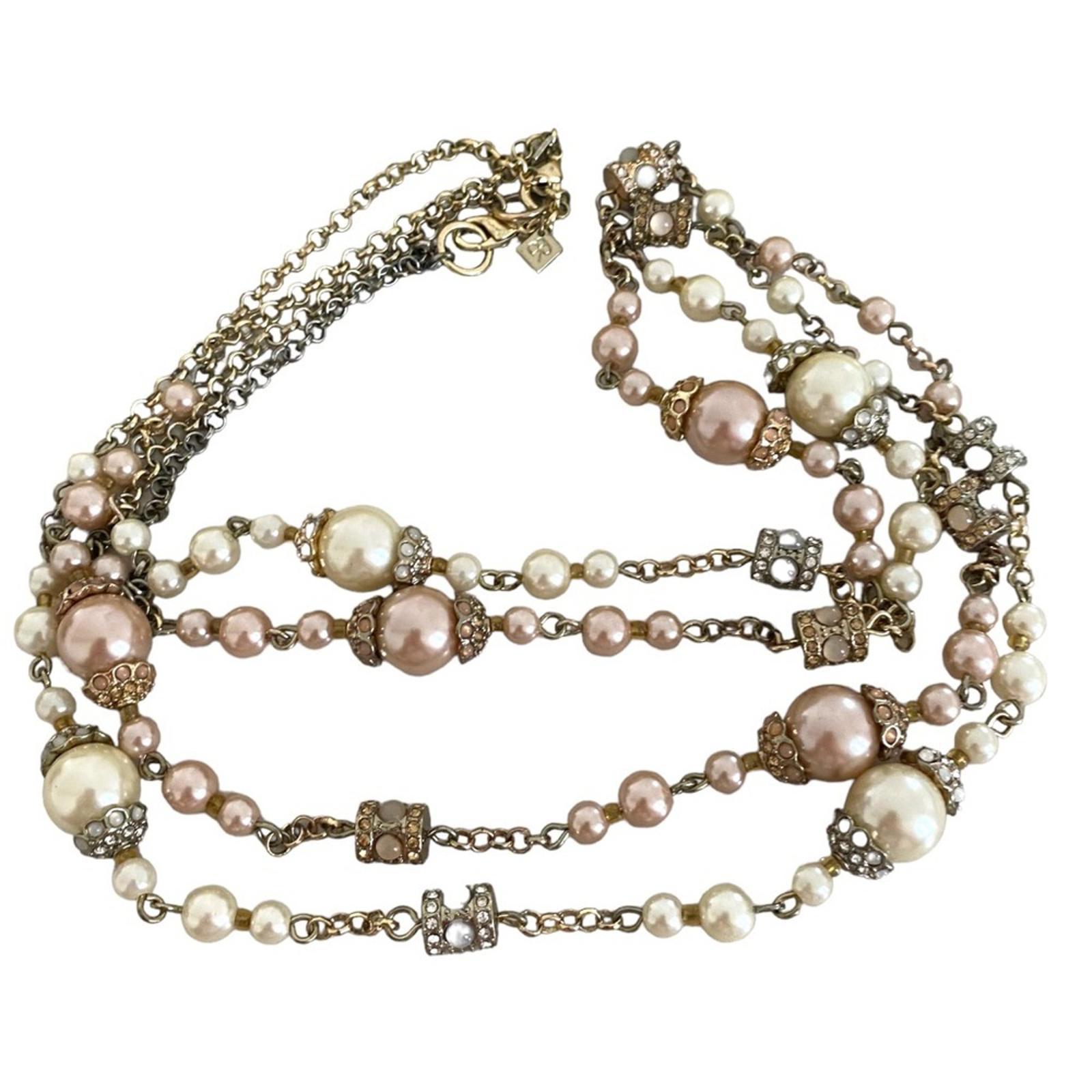 Banana Republic Lot 2 Mixed Faux Pearl Necklaces Mixed Tone Pink And White 18$